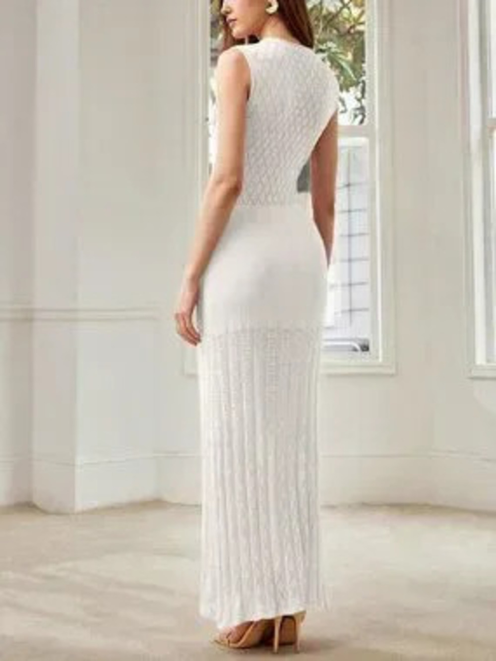 ZARA Multicolor Elegant Women's Sleeveless Round Neck Knit Dress